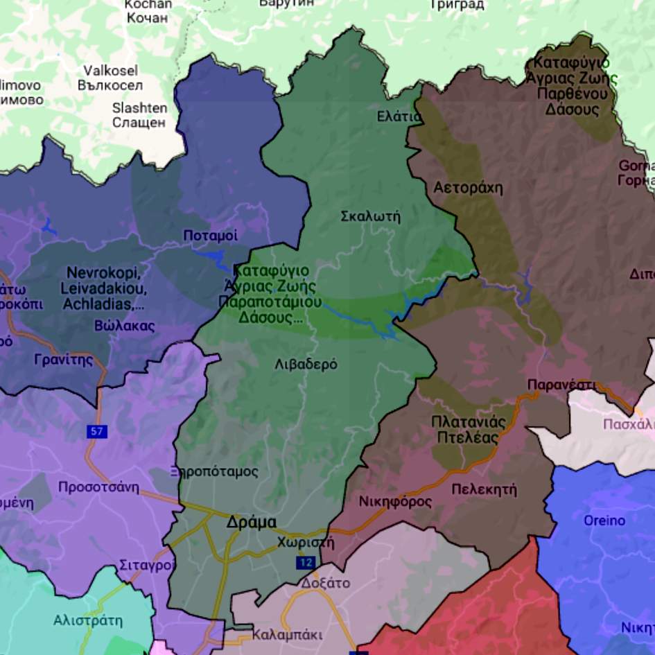 Map of Drama-municipality