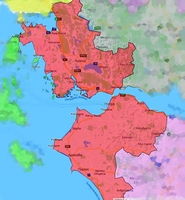 Map of Western Greece