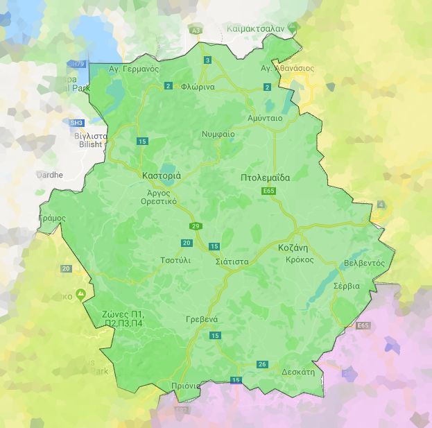 West Macedonia Map of West Macedonia