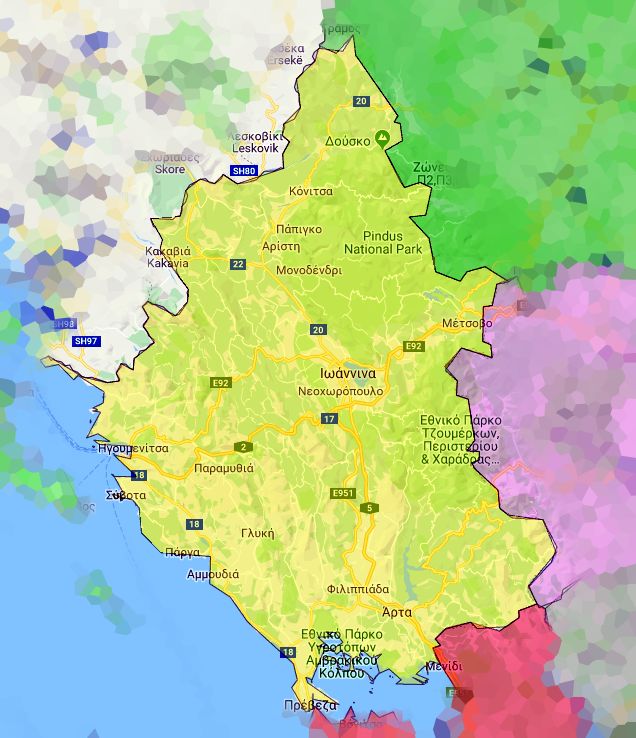 Map of Ipiros